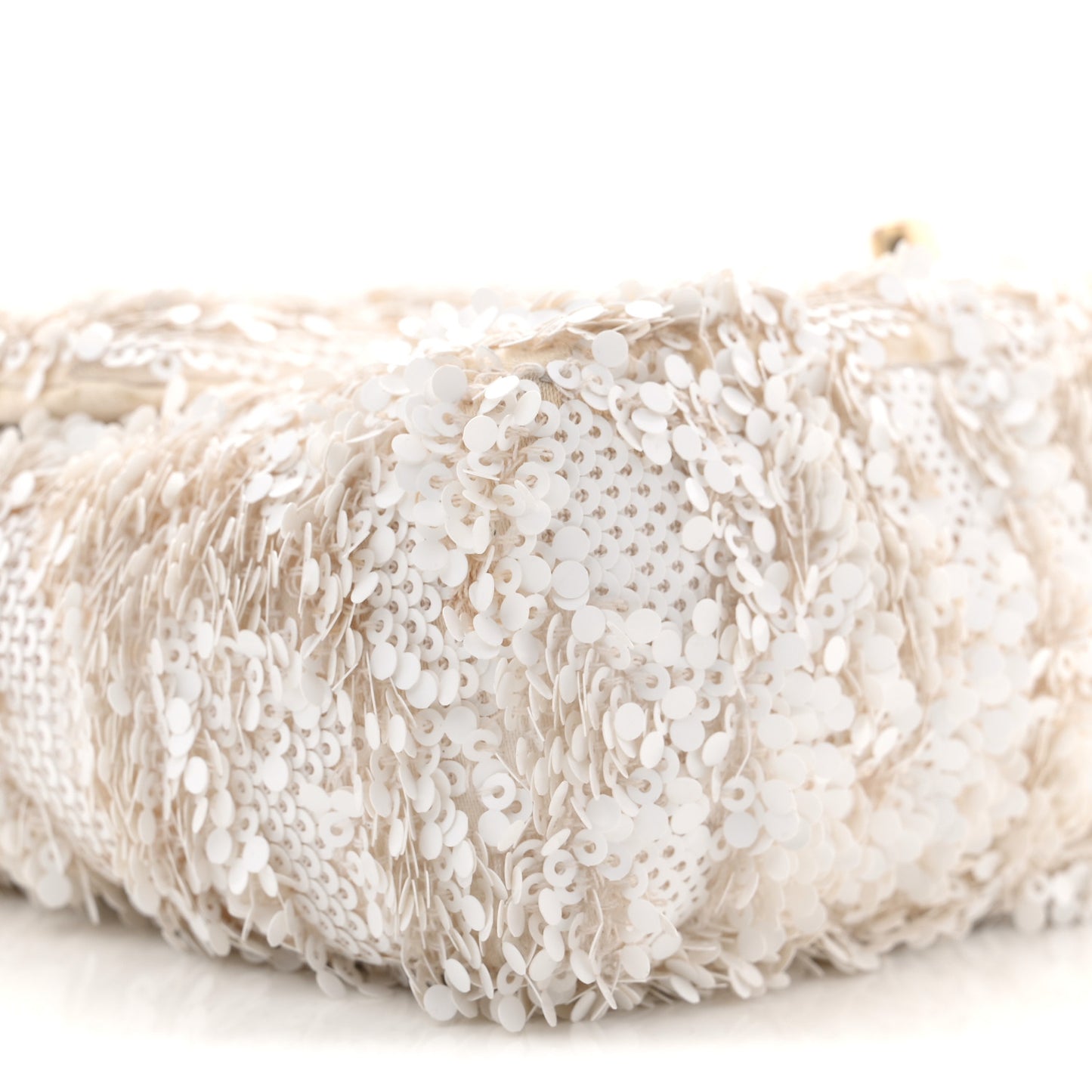 Sequin Mini Rectangular Flap White