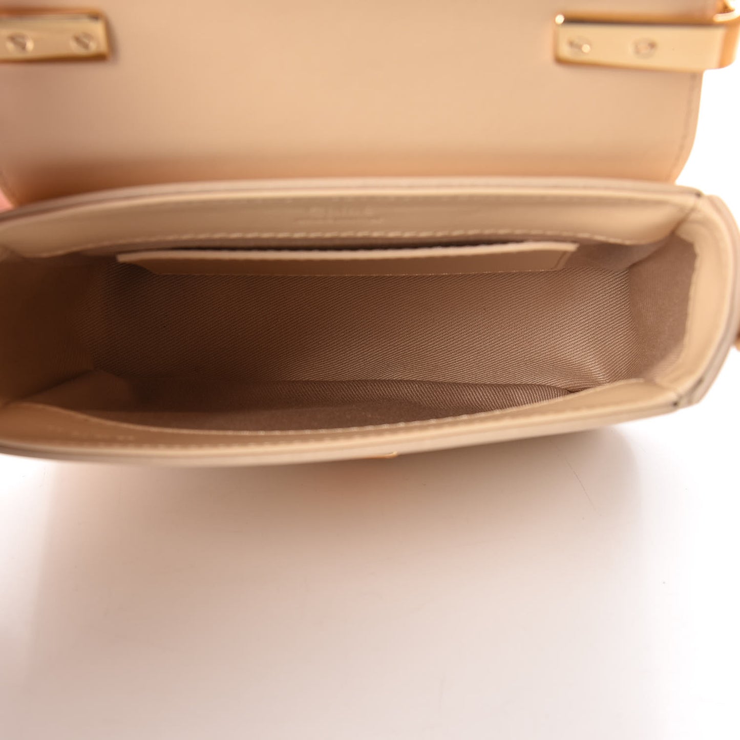 Shiny Calfskin Suede Mini C Bag Blondie Beige