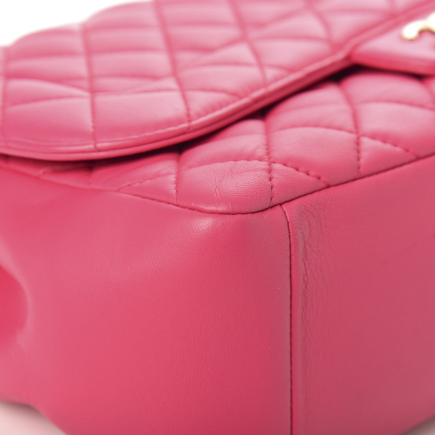 Lambskin Quilted Jumbo Mademoiselle Chic Flap Fuchsia