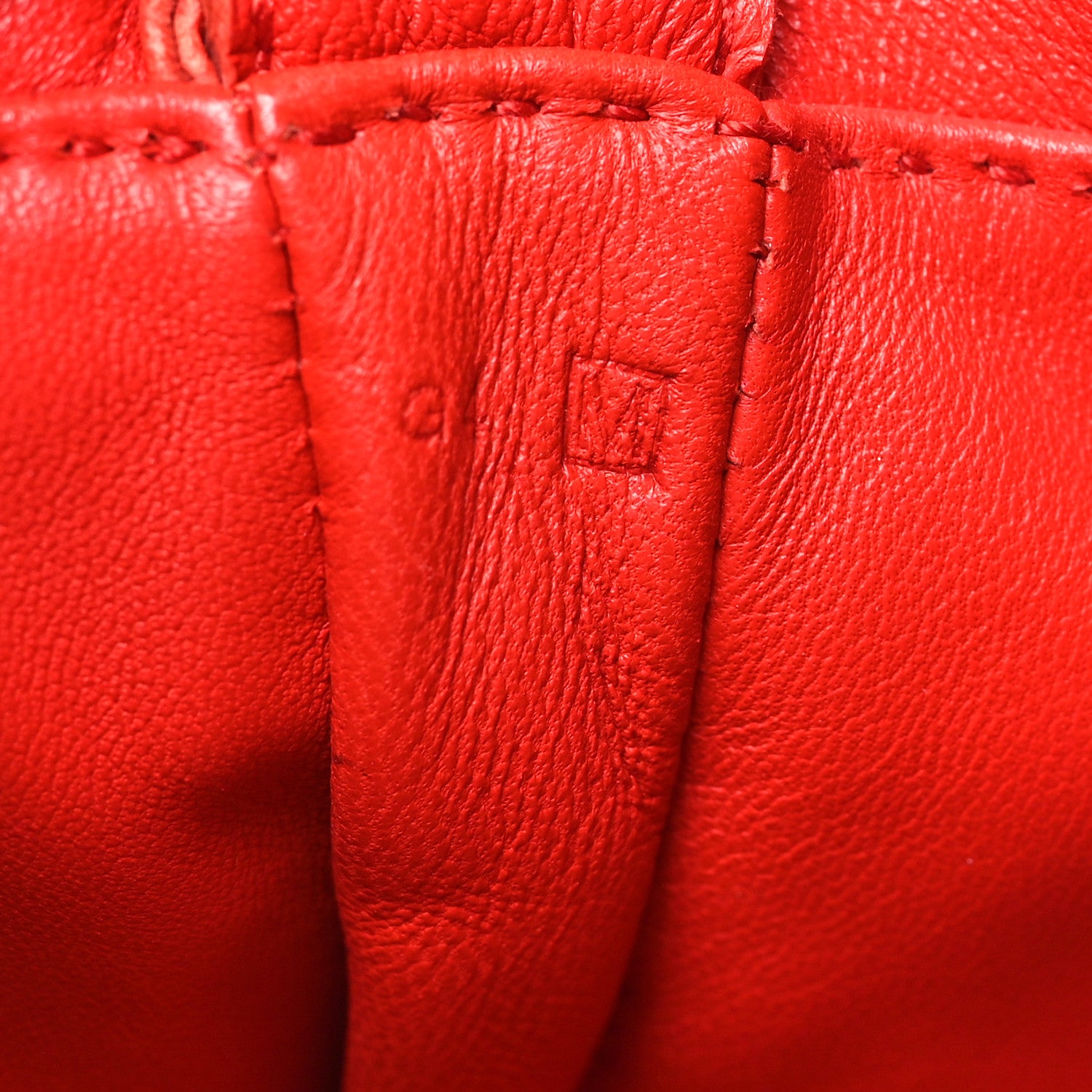 Hermes Lambskin Clou De Selle Pouch Rouge 7 of 11