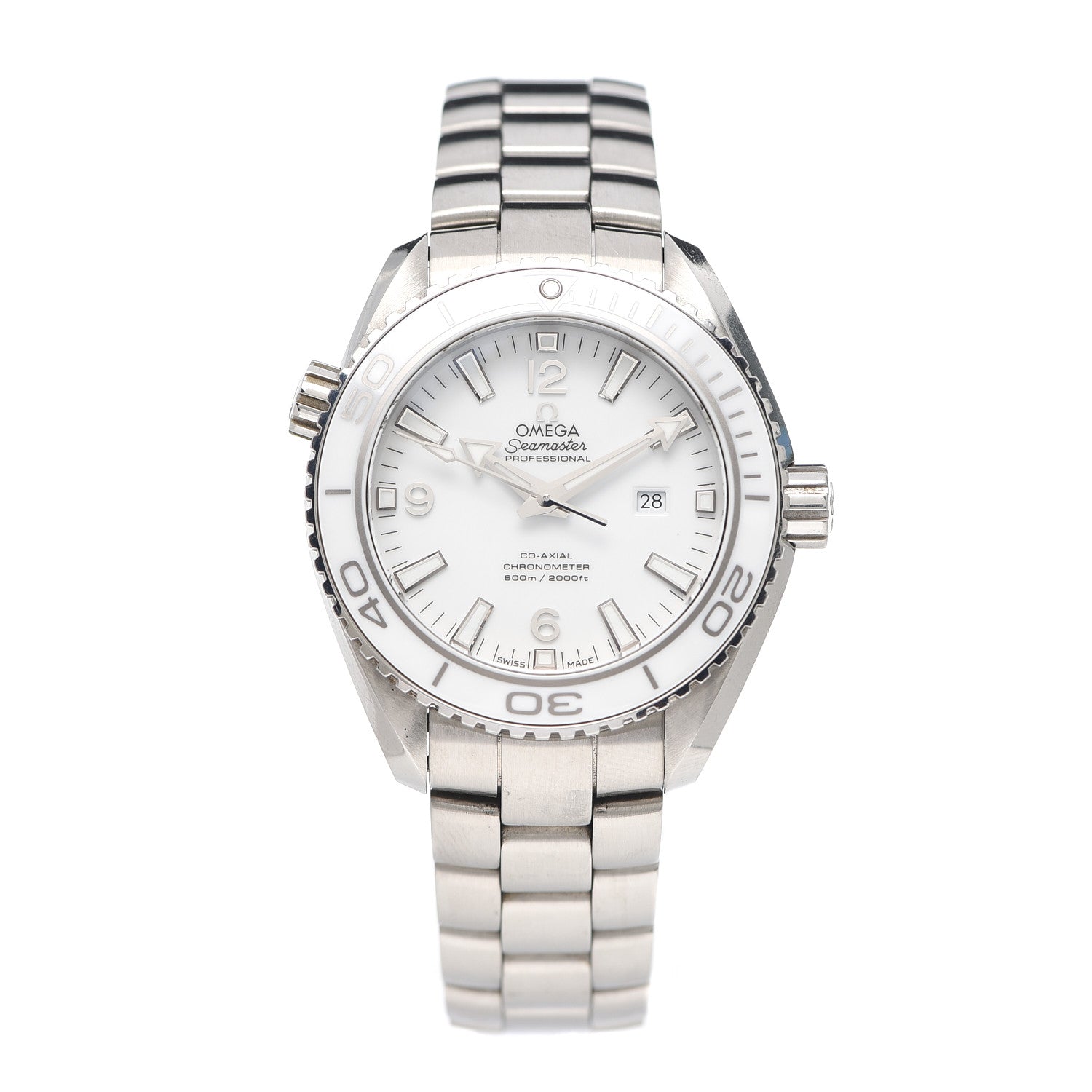Omega Stainless Steel 37mm Seamaster Planet Ocean Automatic Watch White 232.30.38.20.04.001 1 of 5