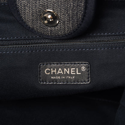 Chanel Denim Large Deauville Tote Dark Blue 6 of 7