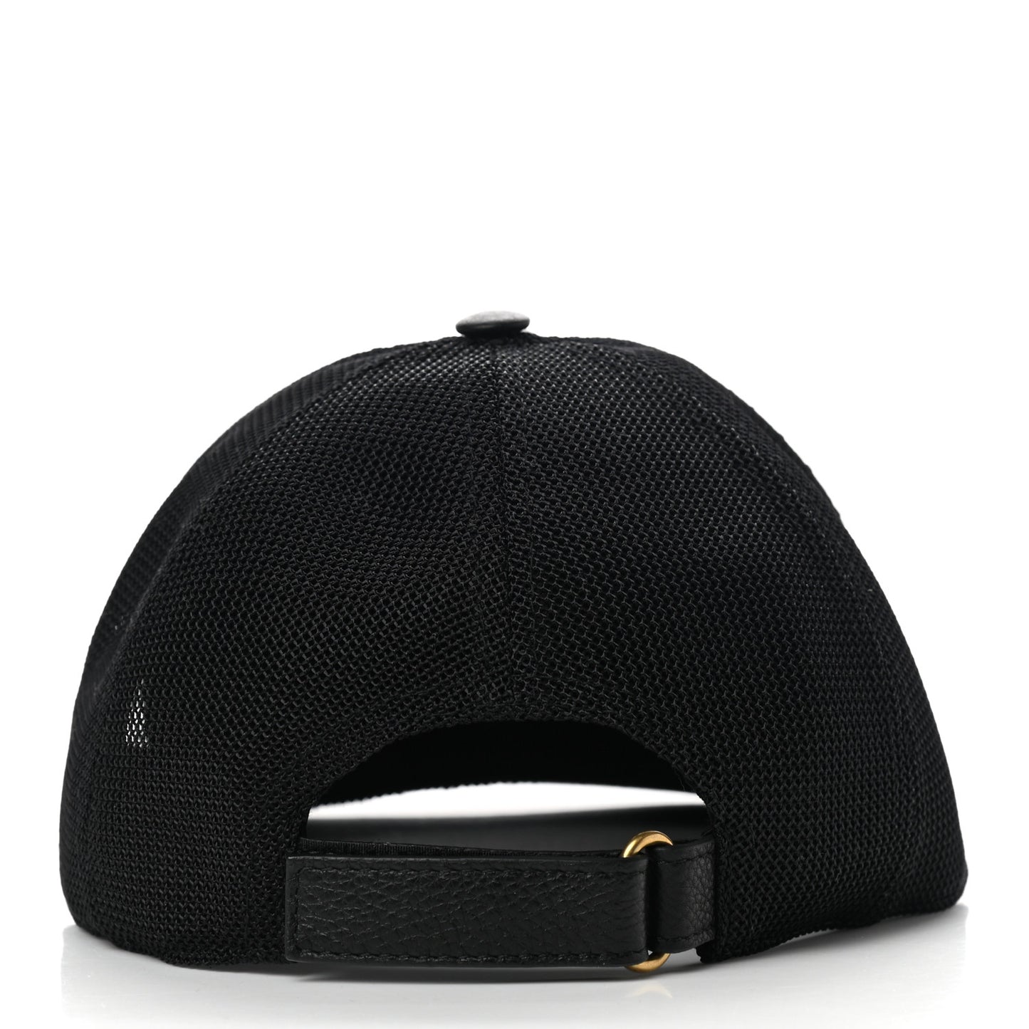 Grained Calfskin Logo Baseball Hat L Black