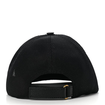 Gucci Grained Calfskin Logo Baseball Hat L Black 6 of 9