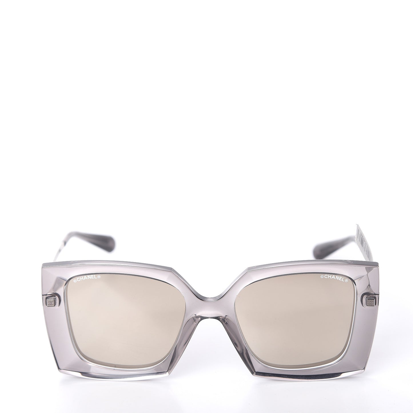 18K White Gold Mirror Square Sunglasses 6051 Gray
