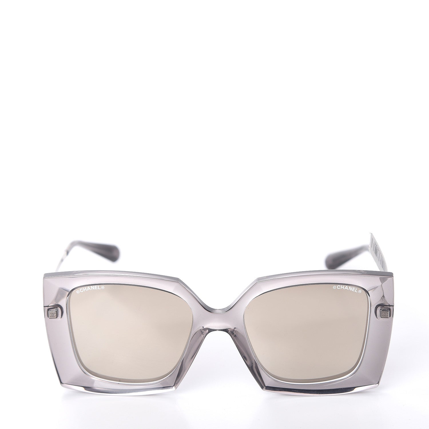 Chanel 18K White Gold Mirror Square Sunglasses 6051 Gray 3 of 6