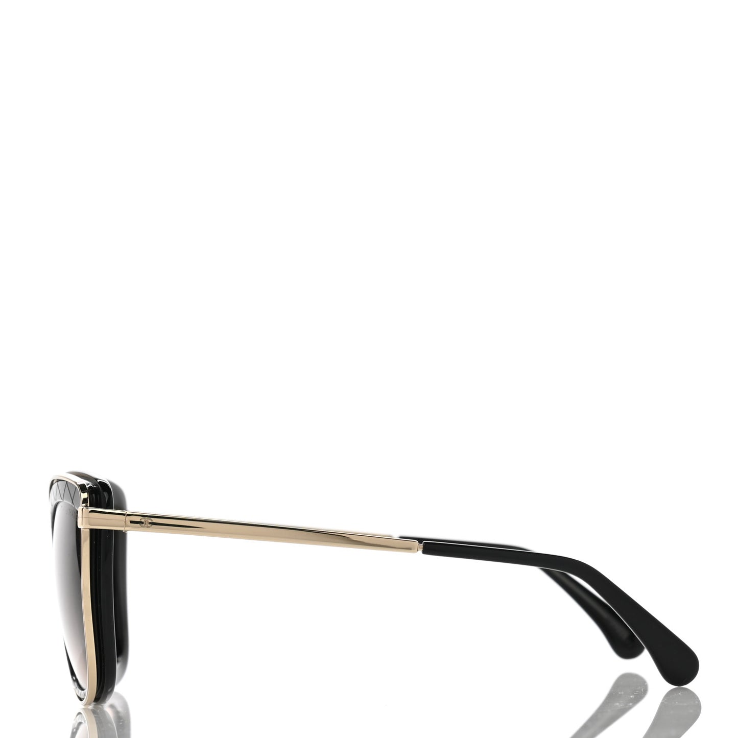 Acetate Quilted Metal Butterfly Sunglasses 4238-A Black