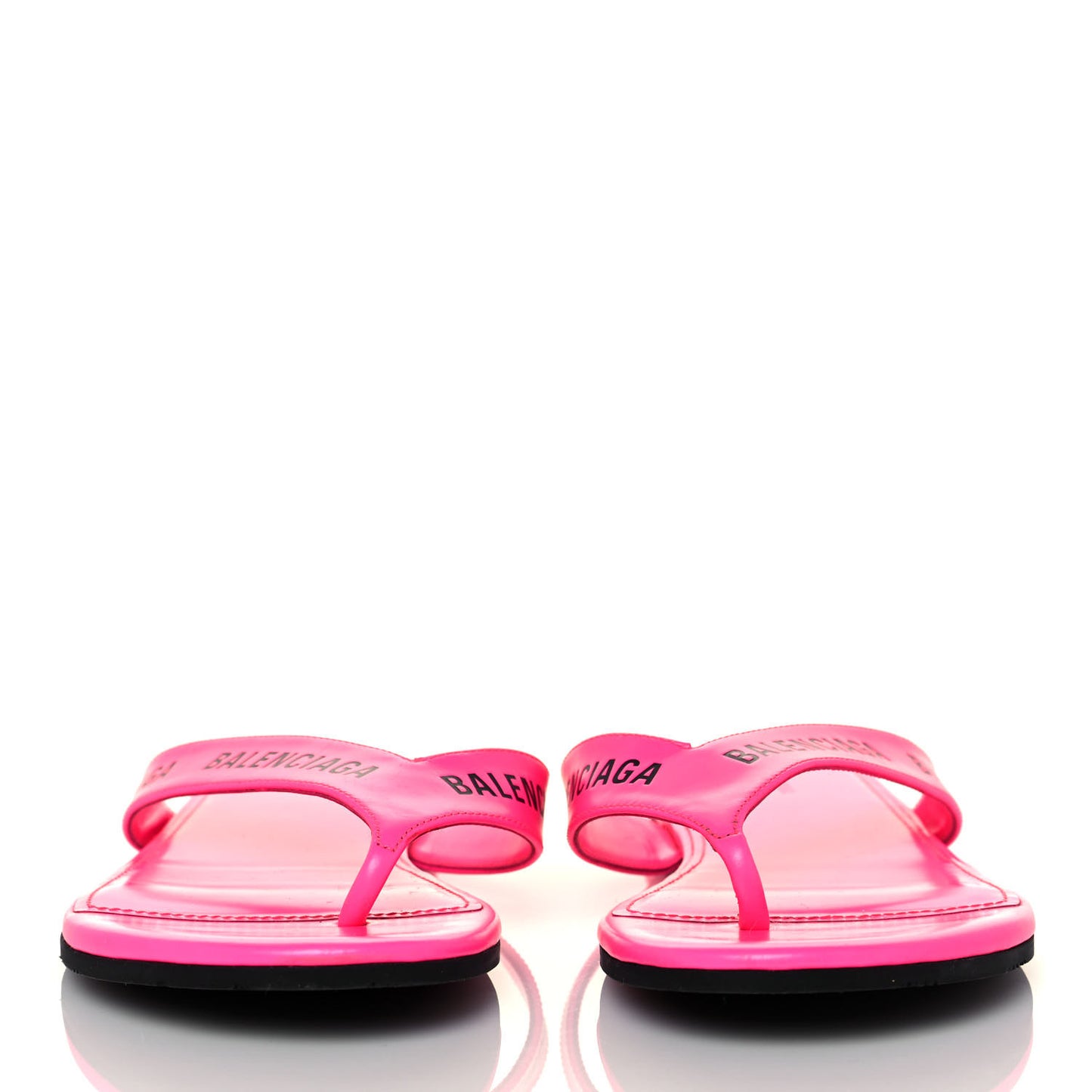 Calfskin Logo Thong Sandals 35 Neon Pink