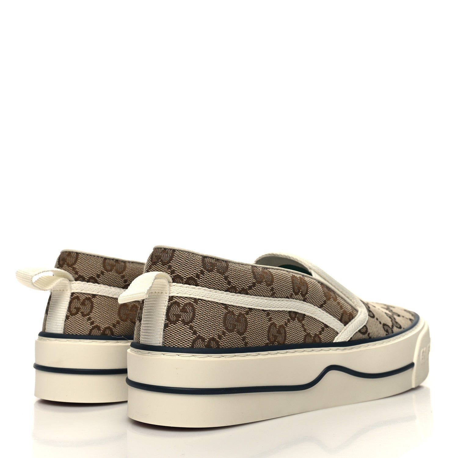 Gucci GG Monogram Womens 1977 Tennis Slip On 30mm Sneakers 39 Beige Ebony Mystic White 4 of 7