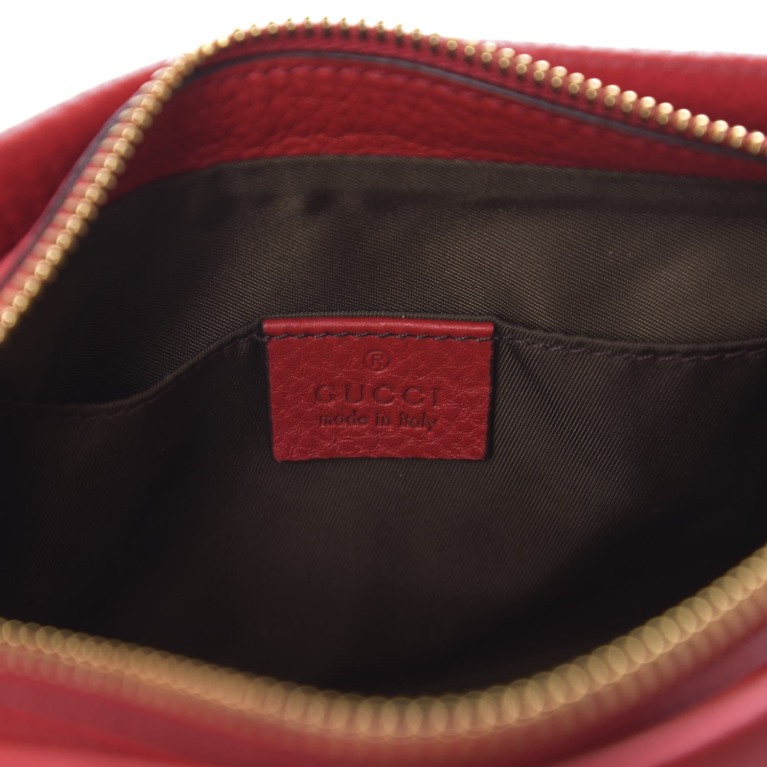 Gucci Pebbled Calfskin Soho Cosmetic Case Tabasco Red 5 of 8