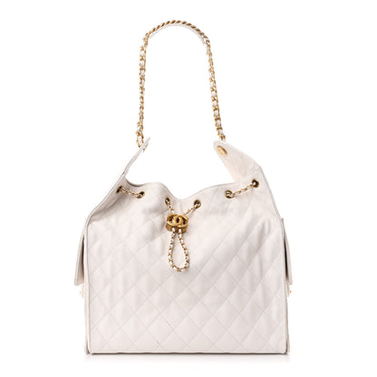 Chanel Caviar Quilted Medium Chanel 25 Handbag White 1 of 15