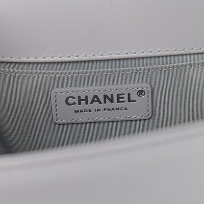 Chanel Iridescent Lambskin Quilted Medium Chain Around Boy Flap Grey 6 of 10