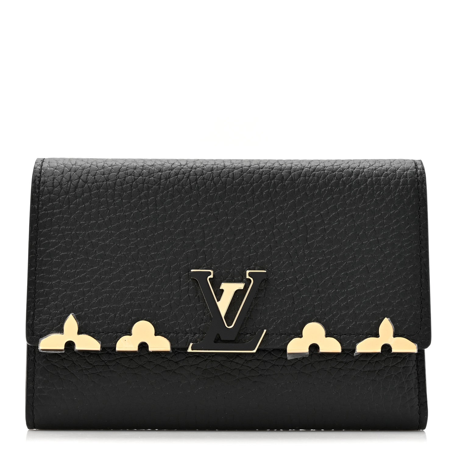 Louis Vuitton Taurillon Embellished Flower Crown Capucines Compact Wallet 1 of 8