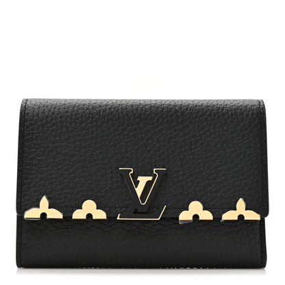 Louis Vuitton Taurillon Embellished Flower Crown Capucines Compact Wallet 1 of 8