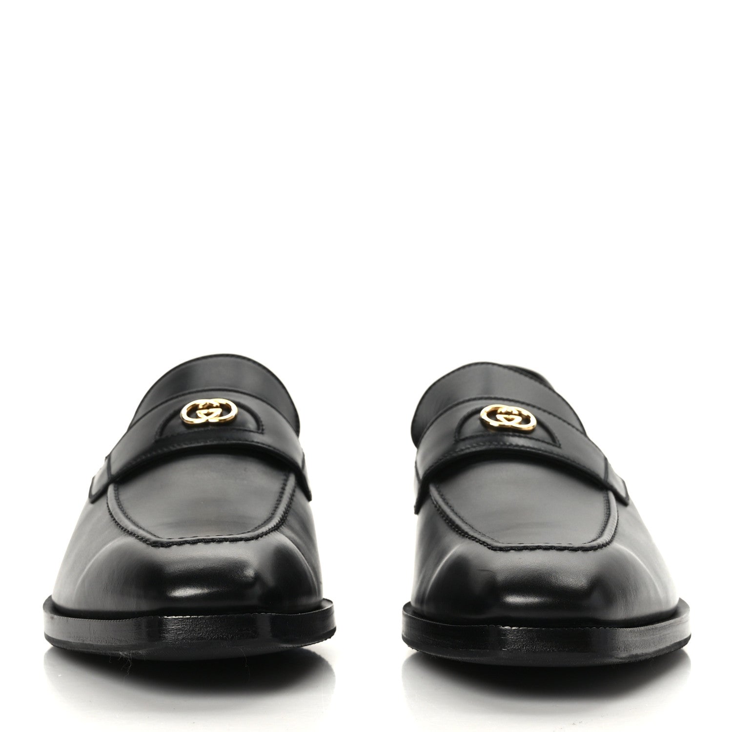 Gucci Calfskin Mens Interlocking Loafer 7.5 Black 2 of 8