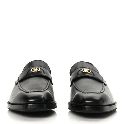 Gucci Calfskin Mens Interlocking Loafer 7.5 Black 2 of 8