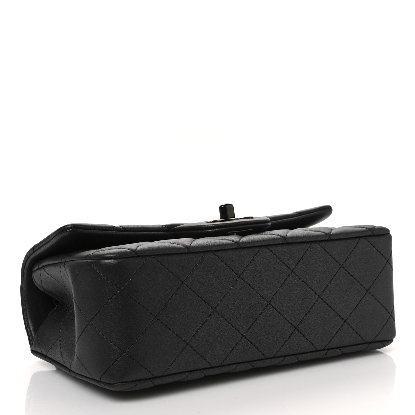 Lambskin Quilted Mini Rectangular Flap So Black