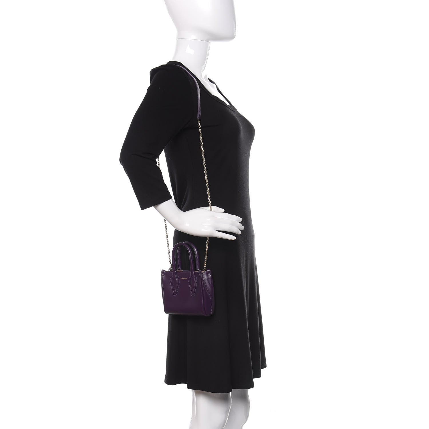 Lanvin Smooth Calfskin Micro Le Journee Dark Purple 2 of 10