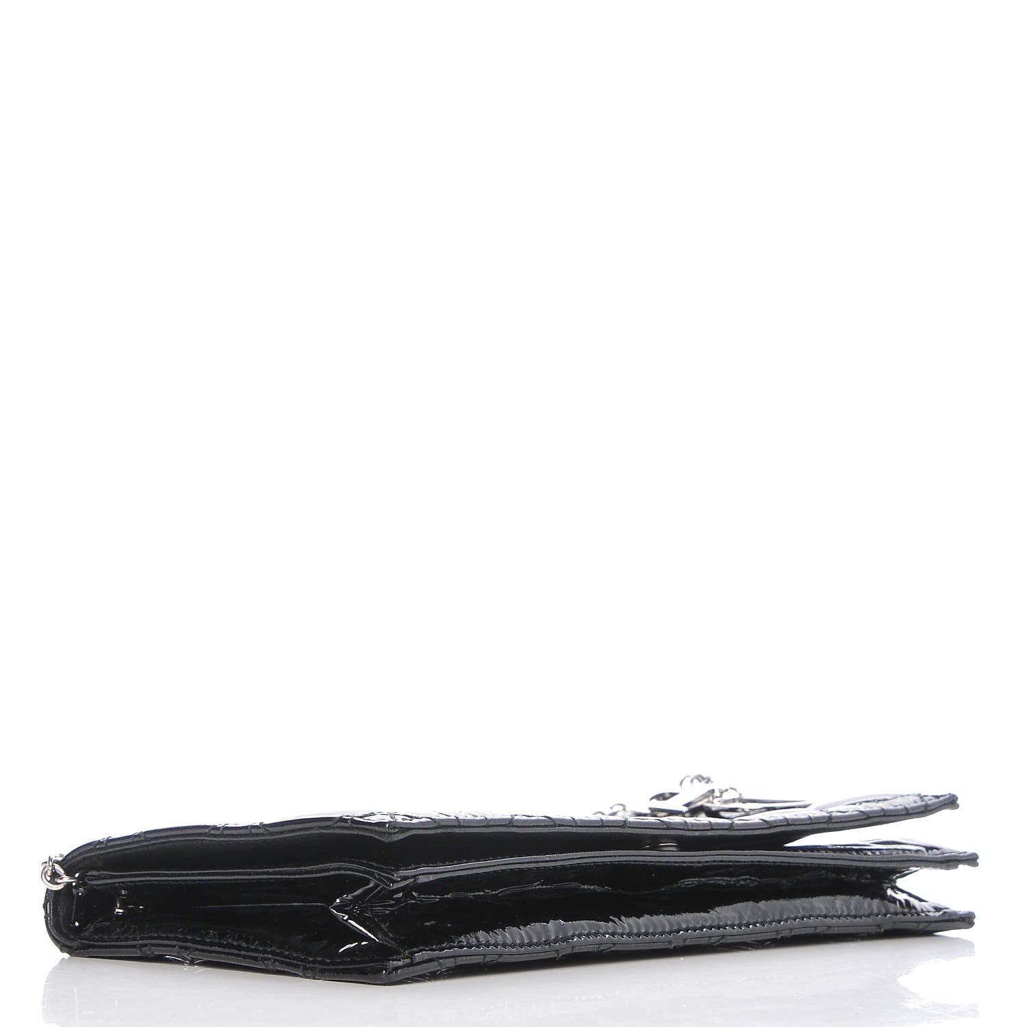 Christian Dior Patent Cannage Lady Dior Convertible Clutch Black 5 of 9