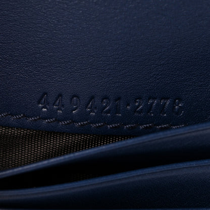 Gucci Calfskin Matelasse GucciGhost GG Marmont Card Case Blue Agata Hibiscus Red 7 of 9
