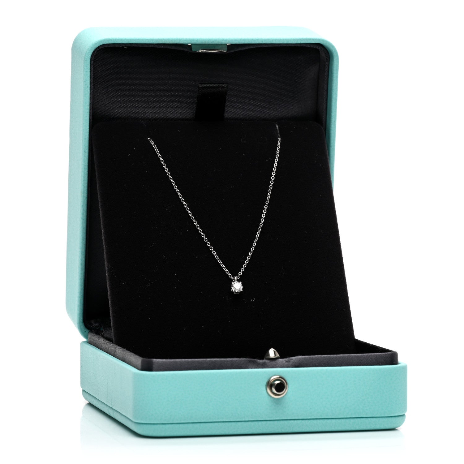 Tiffany Platinum Diamond .17ct Solitaire Pendant Necklace 5 of 5