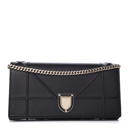 Christian Dior Grained Calfskin Diorama Croisiere Chain Wallet Black 1 of 7