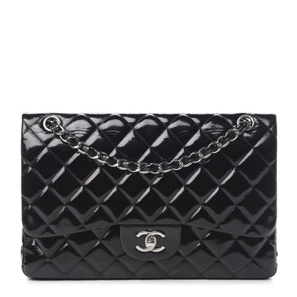 Chanel Patent Quilted Jumbo Double Flap Black 1 of 17