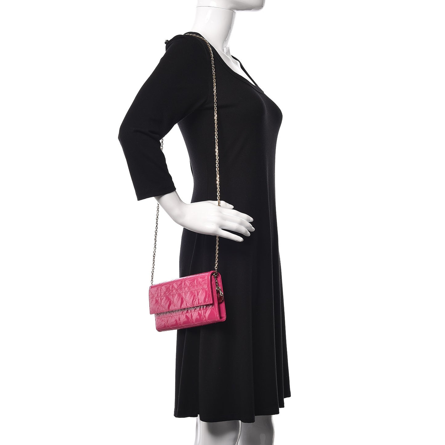 Patent Cannage Rendezvous Chain Wallet Magenta