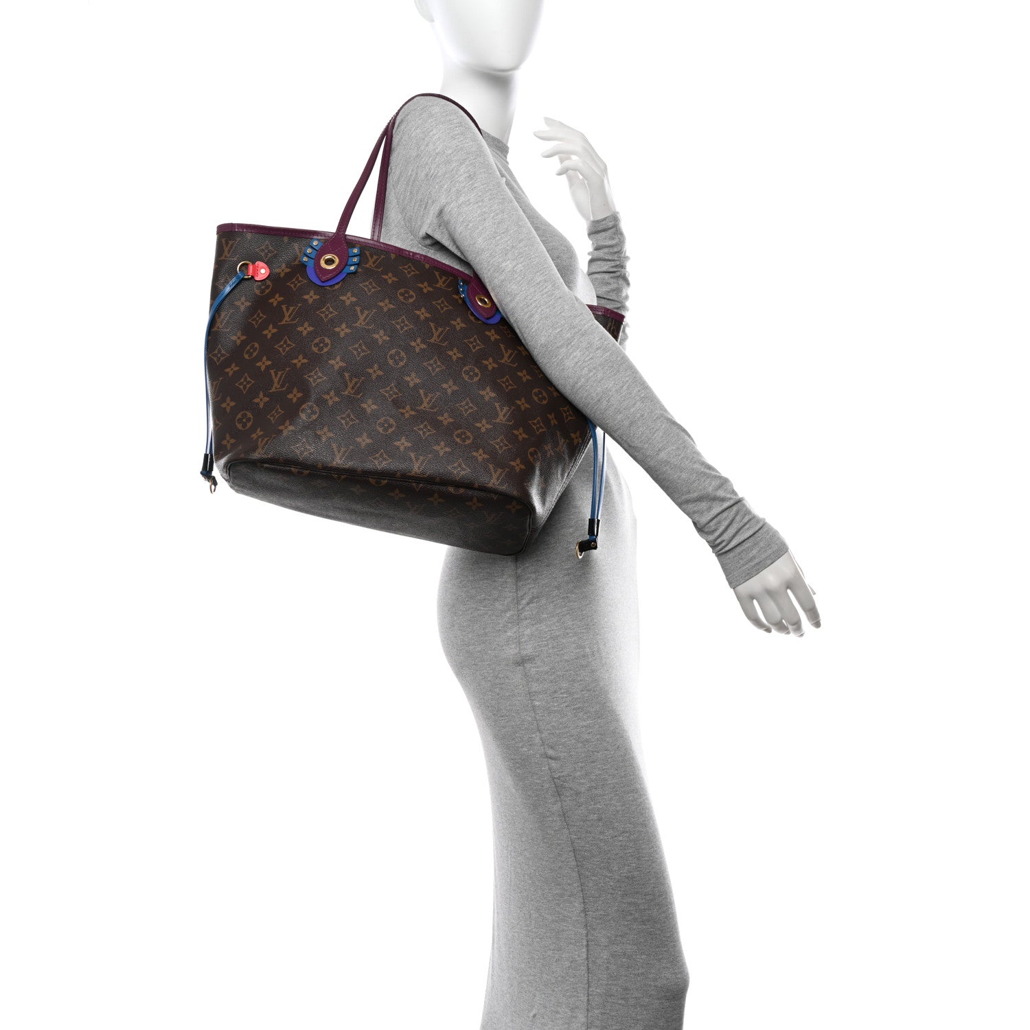 Louis Vuitton Monogram Totem Neverfull MM Magenta 2 of 14