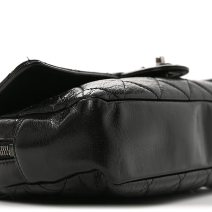 Chanel Glazed Calfskin Quilted Medium Duo Color Flap Black 8 of 9