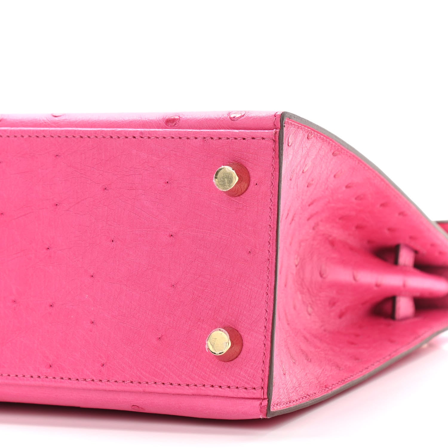Hermes Ostrich Horseshoe Kelly Sellier 25 Rose Tyrien 10 of 11