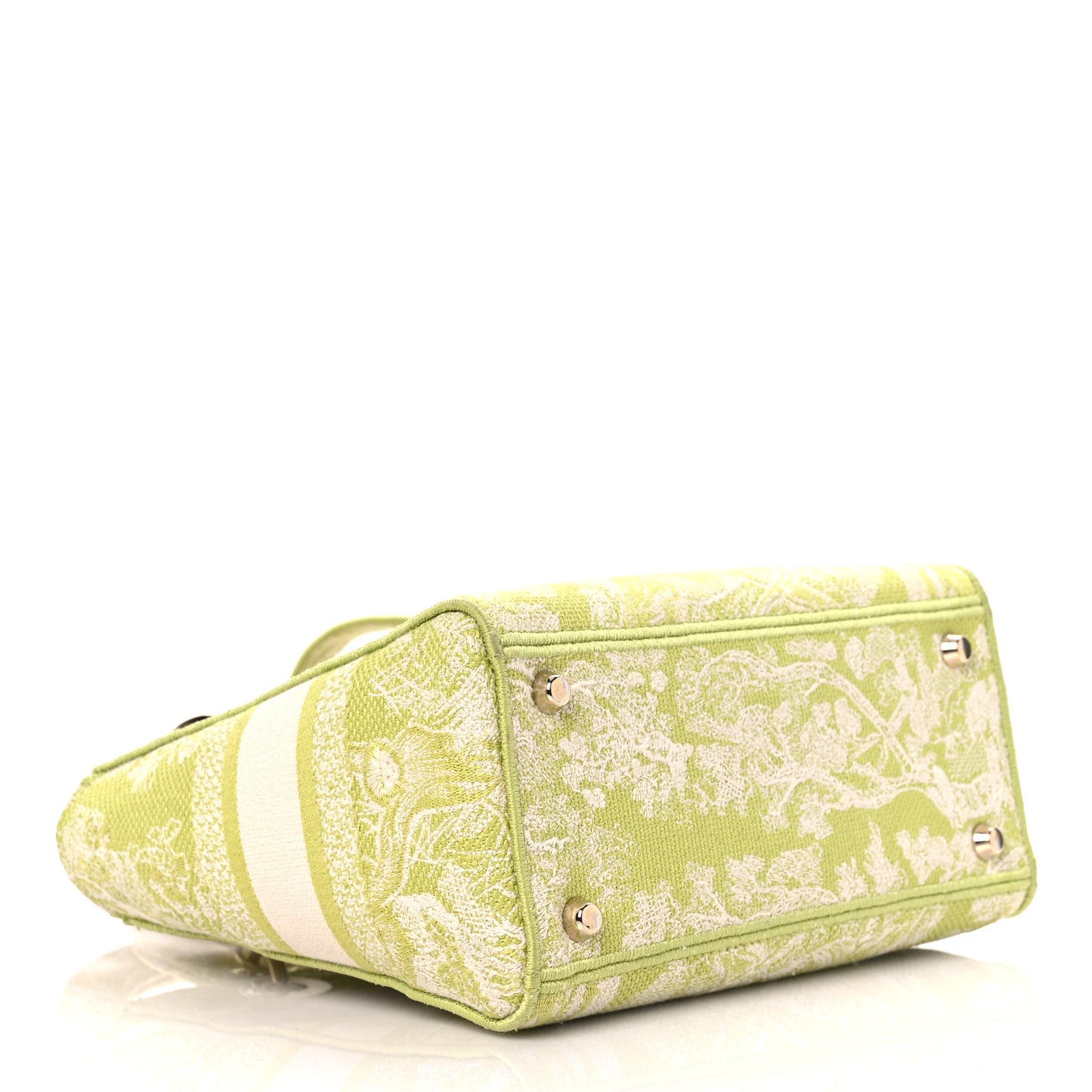 Canvas Toile De Jouy Reverse Embroidered Medium Lady D-Lite Green