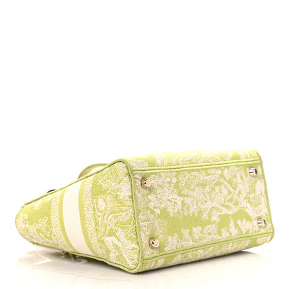 Christian Dior Canvas Toile De Jouy Reverse Embroidered Medium Lady D-Lite Green 4 of 13