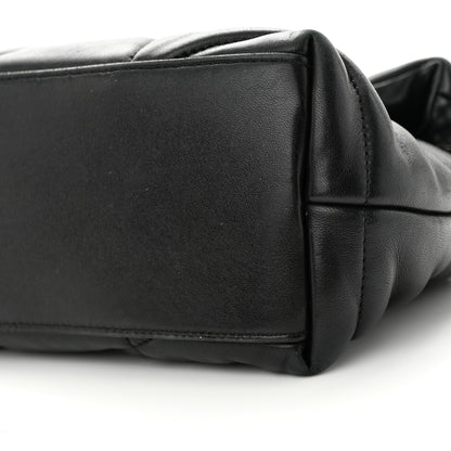 Saint Laurent Lambskin Quilted Small Loulou Puffer Monogram Chain Satchel Black 10 of 11