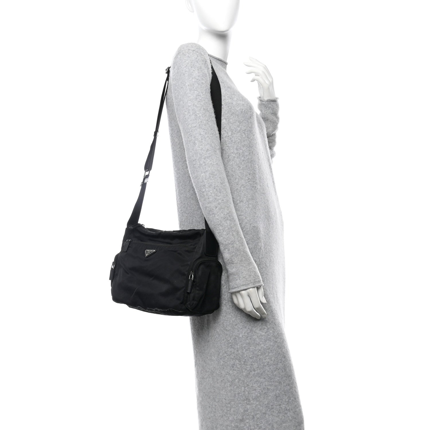 Prada Tessuto Nylon Messenger Bag Black 2 of 13