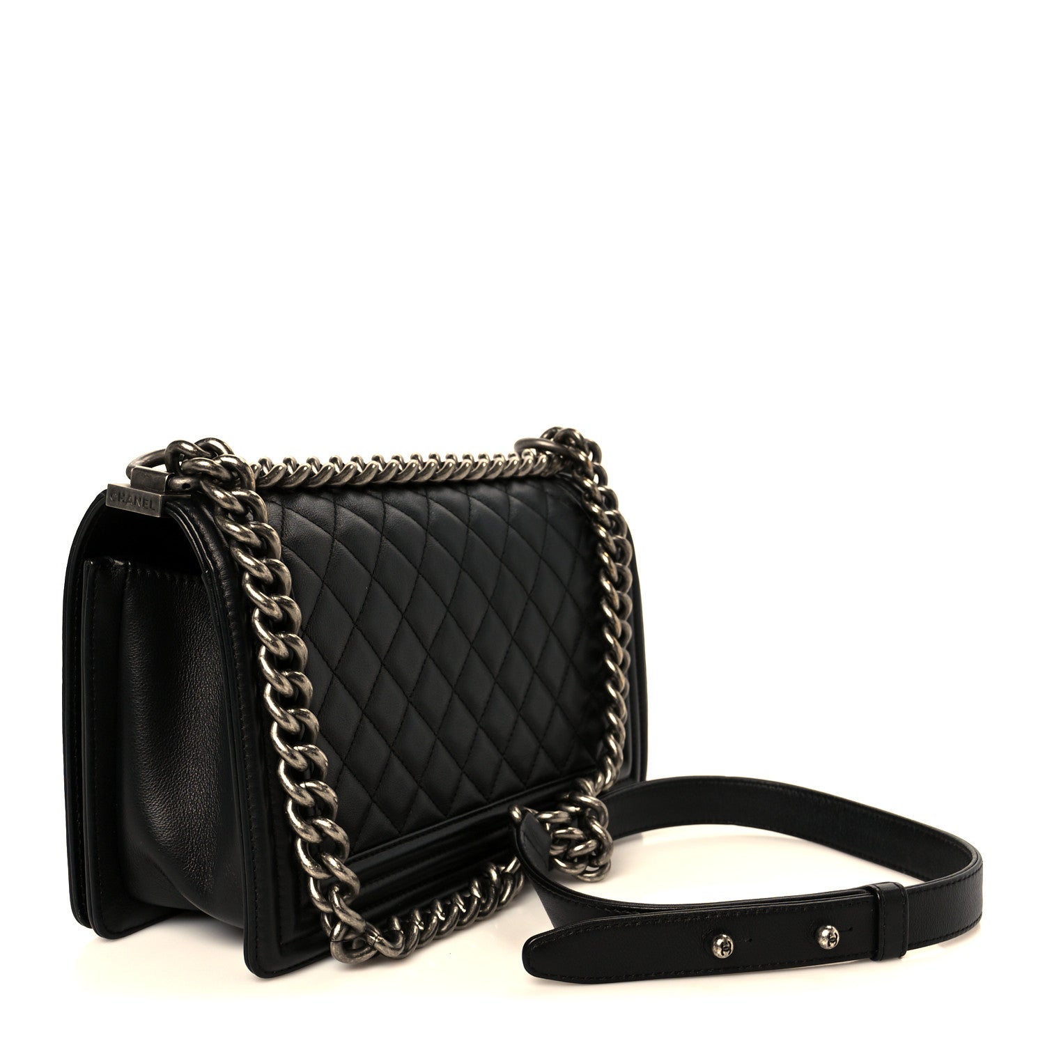 Chanel Calfskin Quilted Medium Boy Flap Black 3 of 11