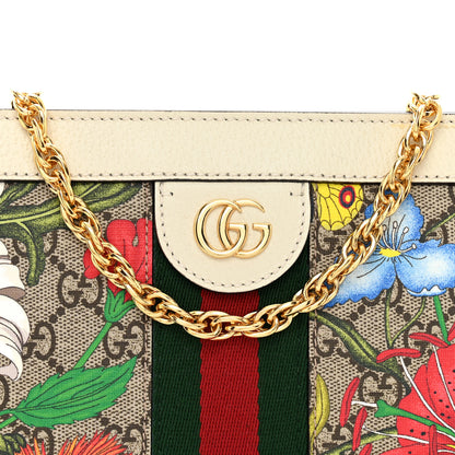 Gucci GG Supreme Monogram Flora Web Small Ophidia Chain Shoulder Bag White 5 of 10