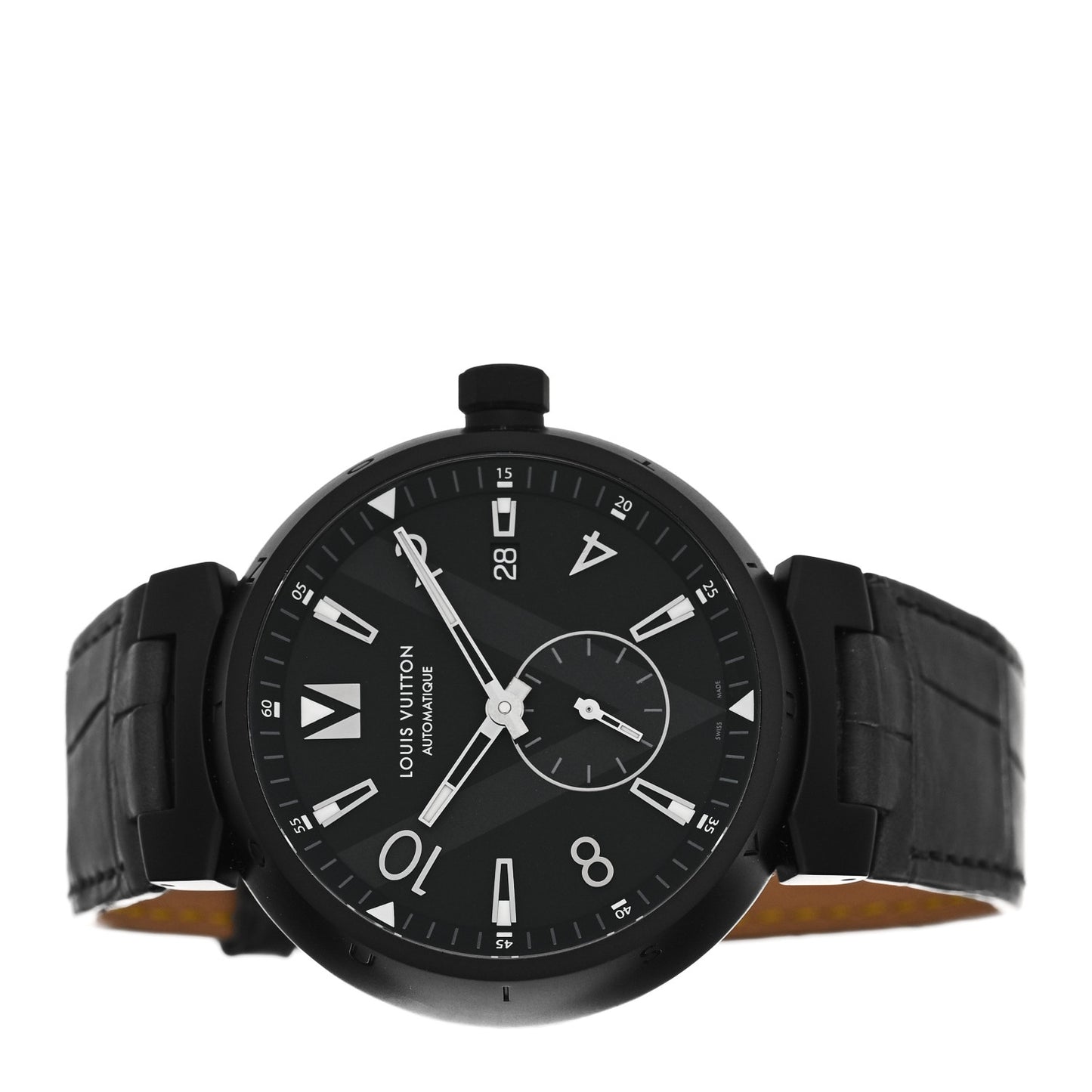Stainless Steel Alligator 41mm Tambour Automatic Watch Black