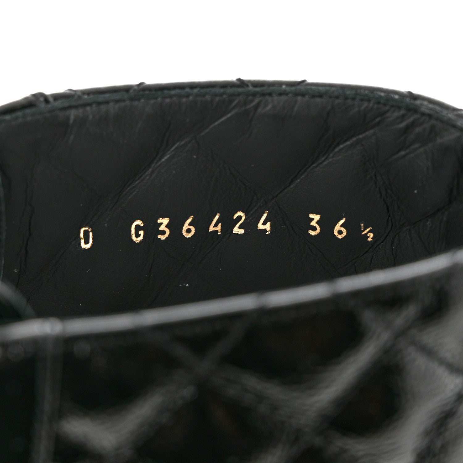 Chanel Shiny Calfskin Quilted Lace Up Combat Boots 36.5 Black 6 of 9