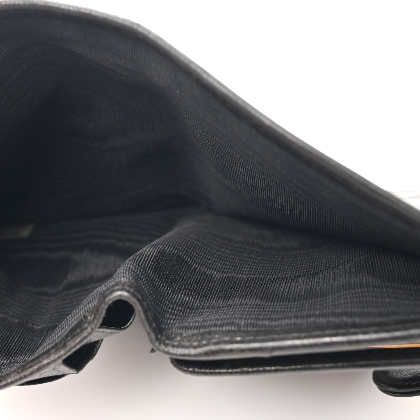 Lambskin Diamond Stitched Compact French Wallet Black