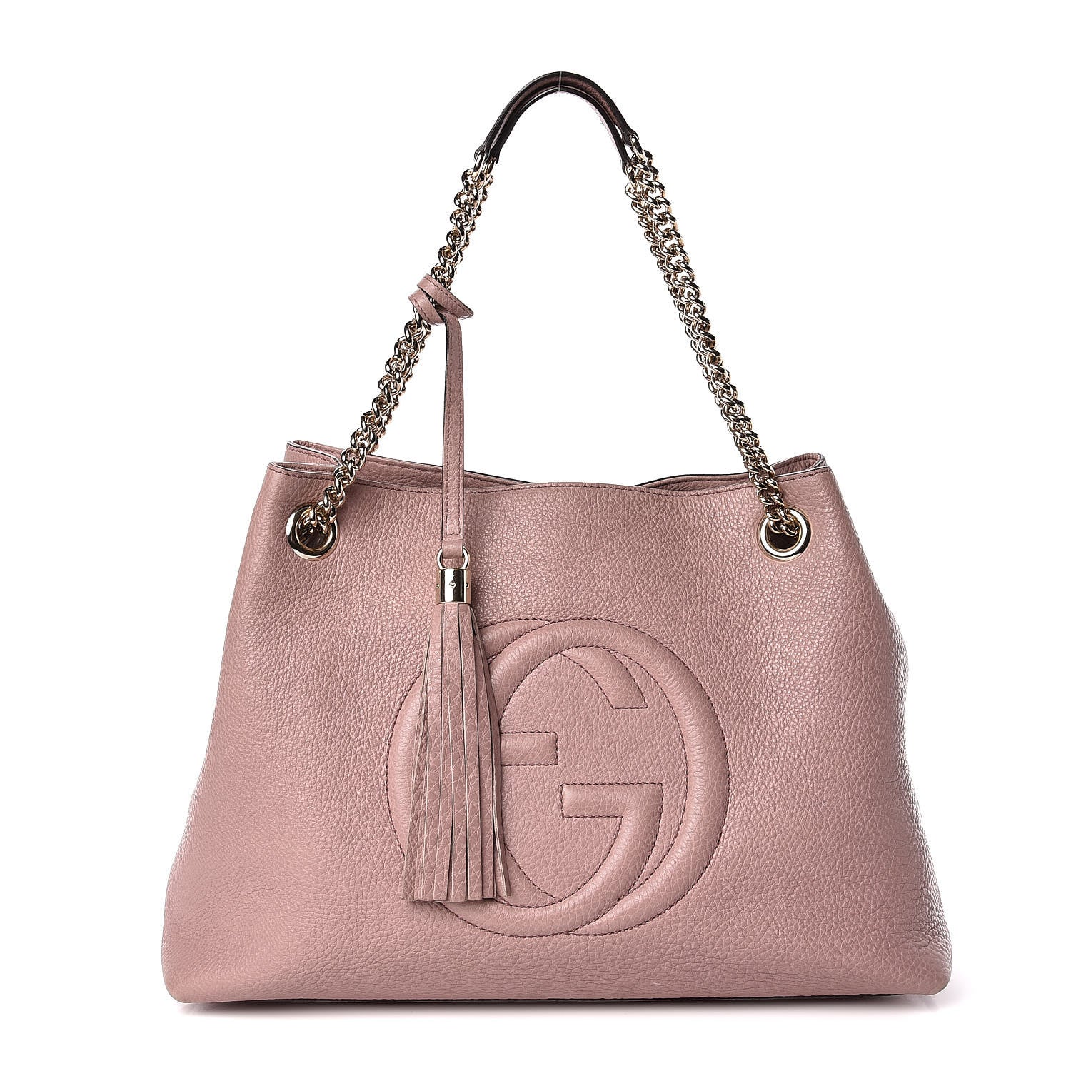 Gucci Pebbled Calfskin Medium Soho Chain Shoulder Bag Dark Cipria 1 of 14