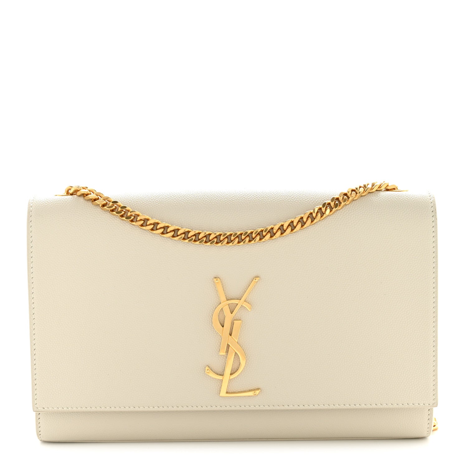 Saint Laurent Grain De Poudre Medium Classic Monogram Kate Satchel Crema Soft 1 of 12