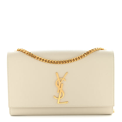 Saint Laurent Grain De Poudre Medium Classic Monogram Kate Satchel Crema Soft 1 of 12