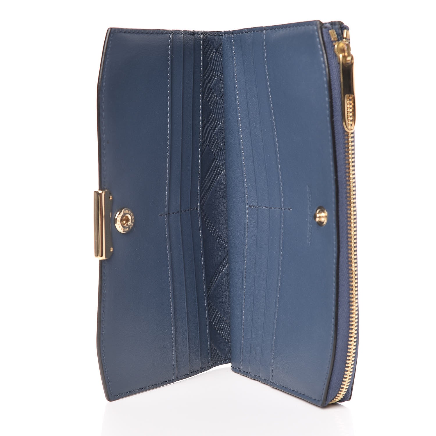 Burberry Calfskin Alvington Continental Wallet Blue 5 of 9