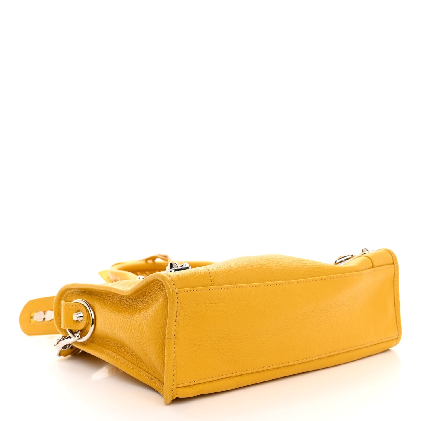 Chevre Silver Metallic Edge Hardware S City Jaune Epi