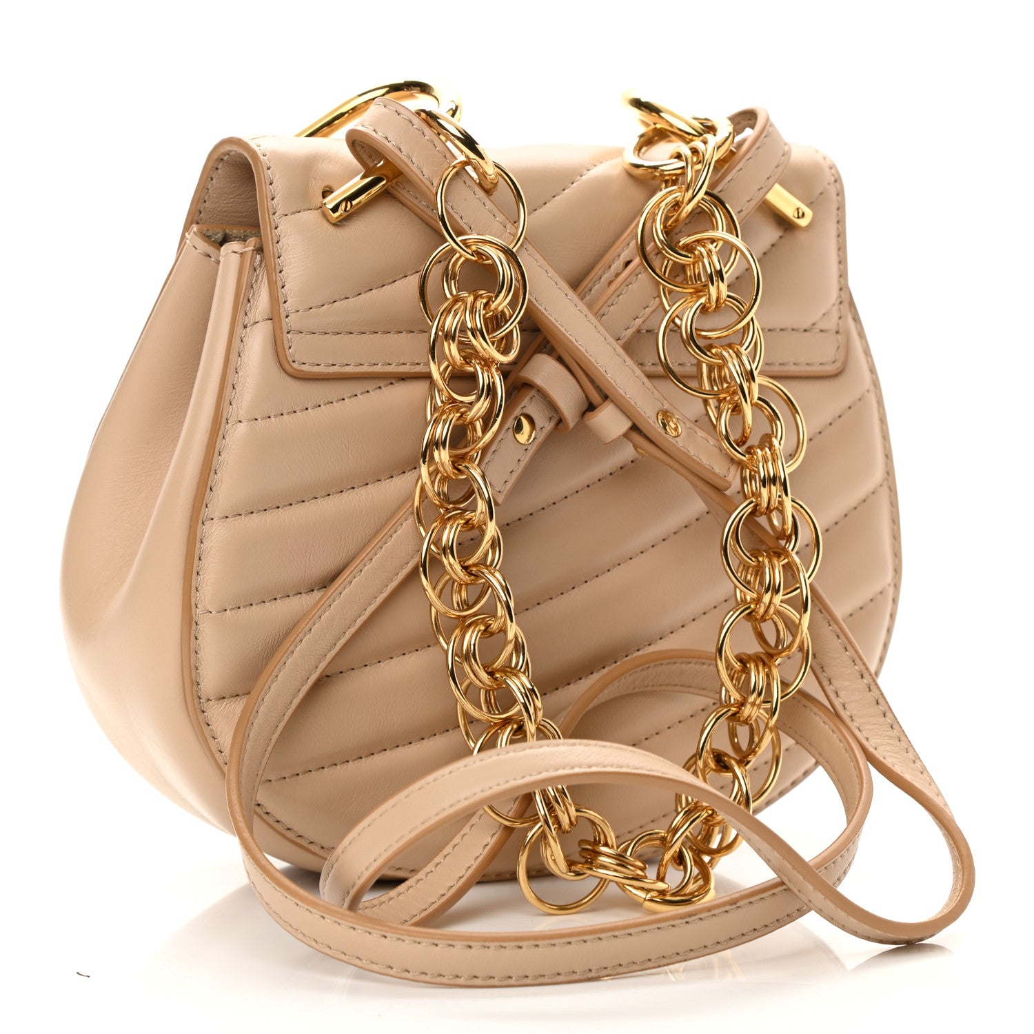 Chloe Calfskin Quilted Mini Drew Bijou Shoulder Bag Pearl Beige 2 of 9