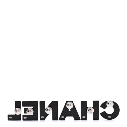 Chanel Resin Mirror Logo Brooch Set Black 3 of 5