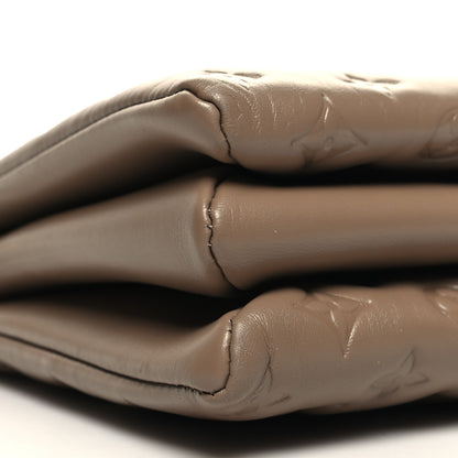 Louis Vuitton Lambskin Embossed Monogram Coussin MM Taupe 10 of 11