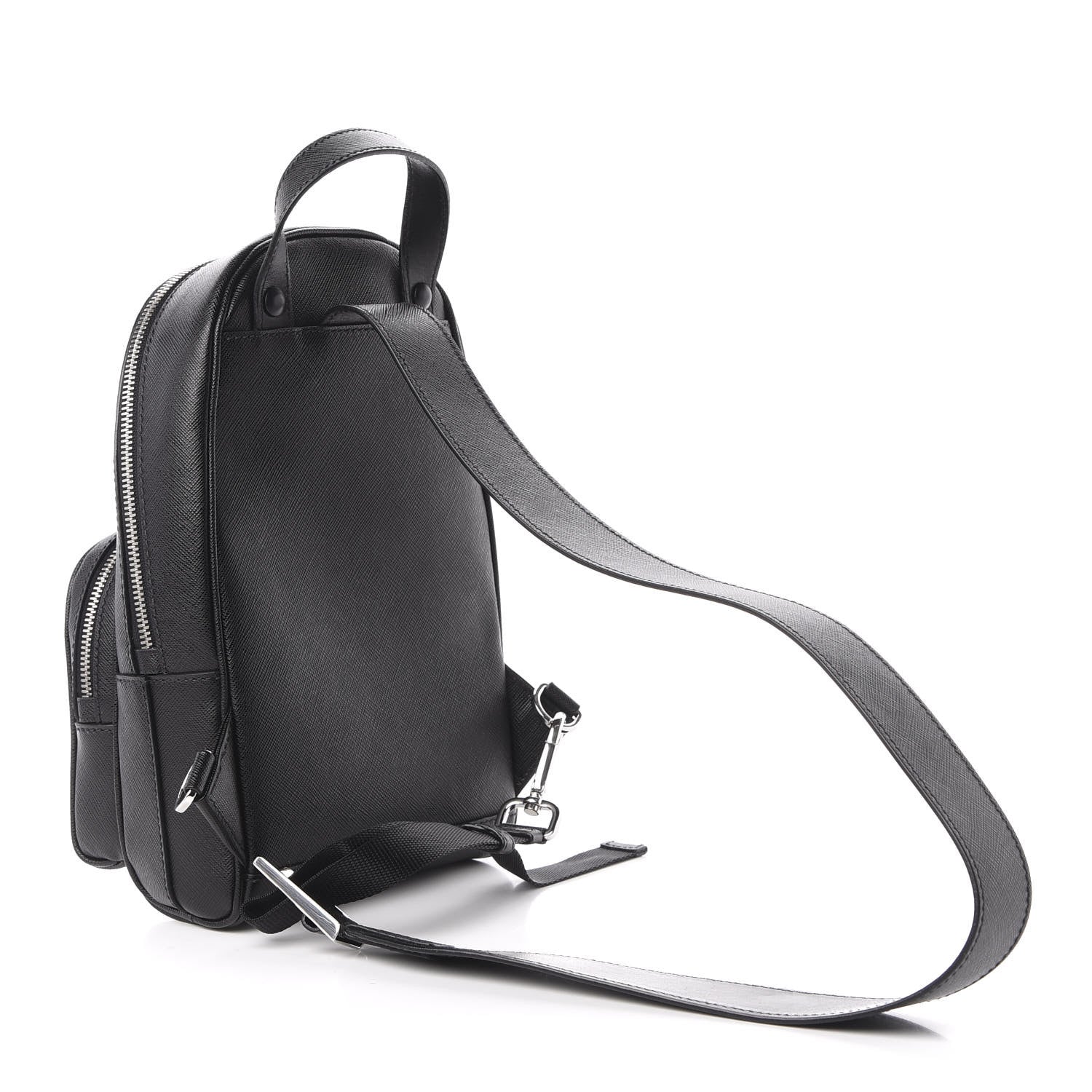 Prada Saffiano Sling Backpack Black 2 of 9