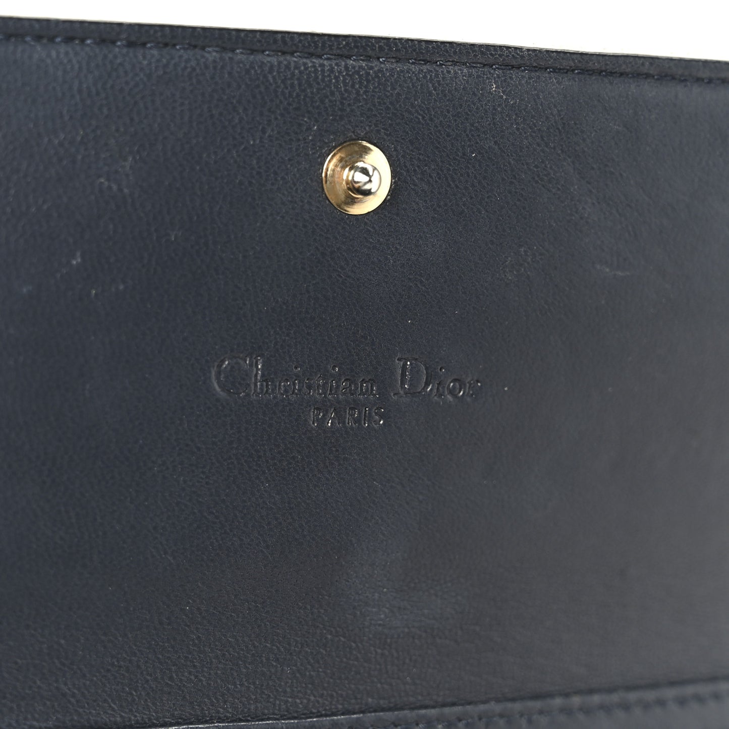 Metallic Patent Micro-Cannage Lady Dior Croisiere Chain Wallet Champagne
